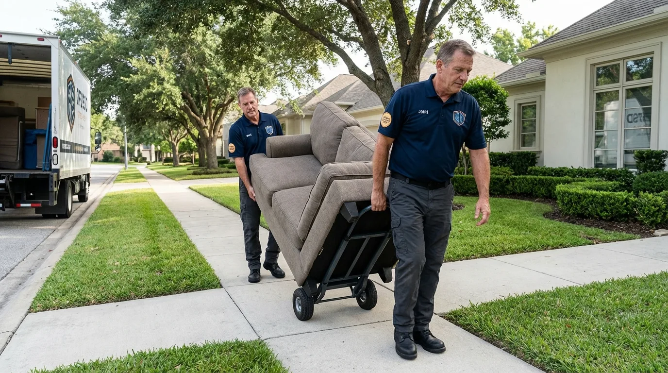 Local residential moving crew loading furniture in New Windsor, NY